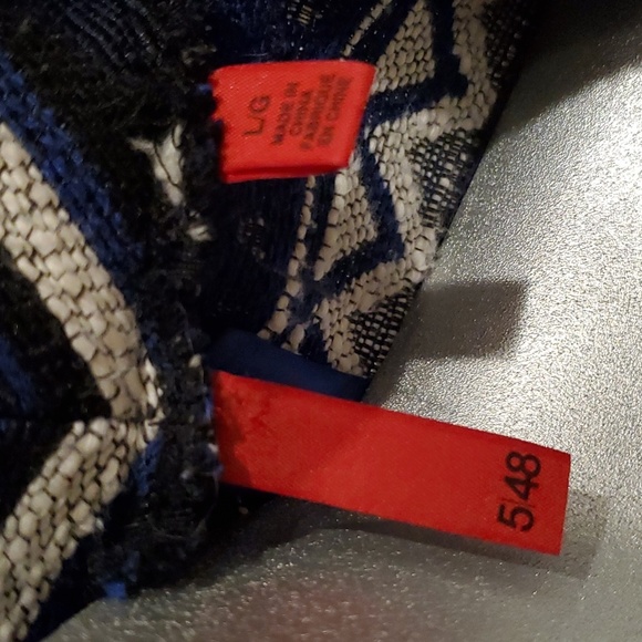 EUC Jacquard Blue & Black Aztec Tribal Wrap Jacket Women L - Picture 6 of 6